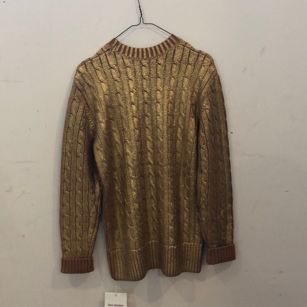 Sies Marjan gold painted cable merino wool sweater - Picture 2 of 3